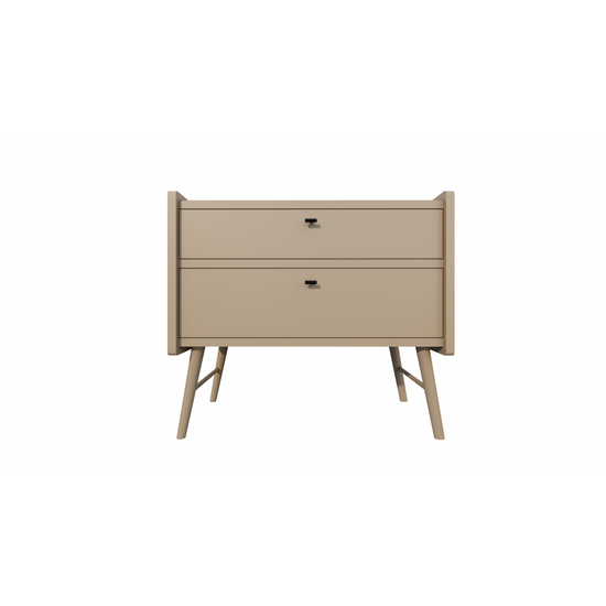 123schrank Bowen Sideboard - 100x55x90H cm - 2 Soft-Close-Schubladen - auf runden Holzbeinen
