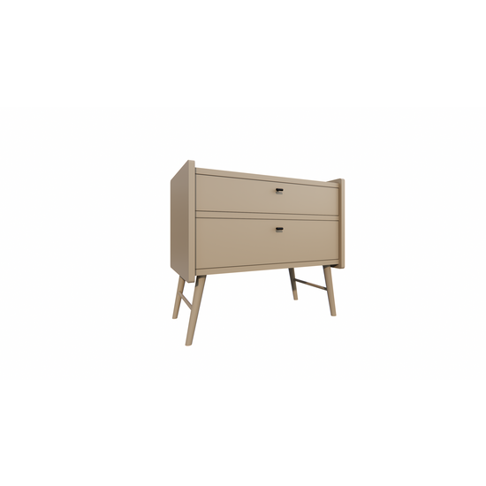 123schrank Bowen Sideboard - 100x55x90H cm - 2 Soft-Close-Schubladen - auf runden Holzbeinen
