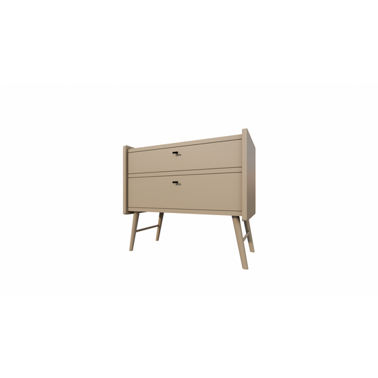 123schrank Bowen Sideboard - 100x55x90H cm - 2 Soft-Close-Schubladen - auf runden Holzbeinen
