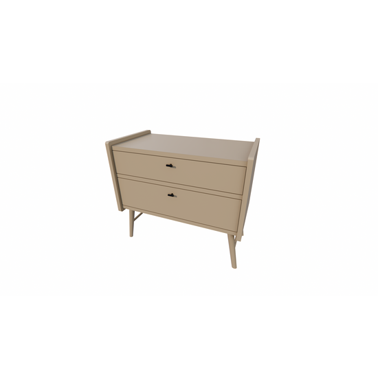 123schrank Bowen Sideboard - 100x55x90H cm - 2 Soft-Close-Schubladen - auf runden Holzbeinen
