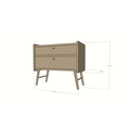 123schrank Bowen Sideboard - 100x55x90H cm - 2 Soft-Close-Schubladen - auf runden Holzbeinen