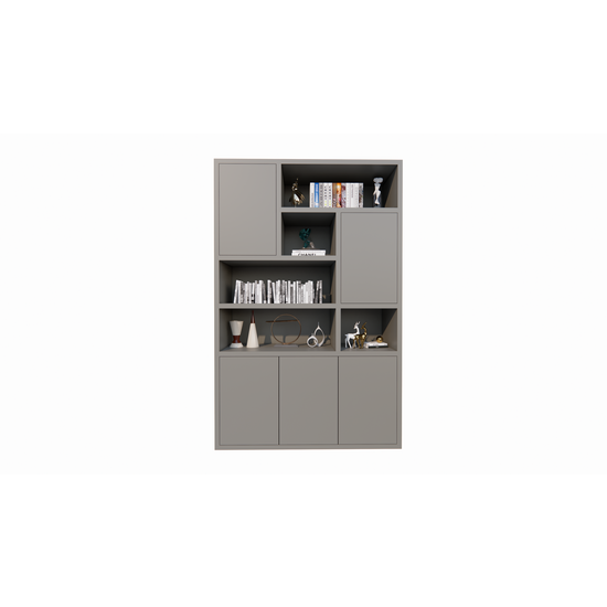 123schrank Bendigo Fächerschrank - 152x45x235H cm - 5 push-to-open Türen - 5 offene Fächer - 4cm Fachbodenstärke