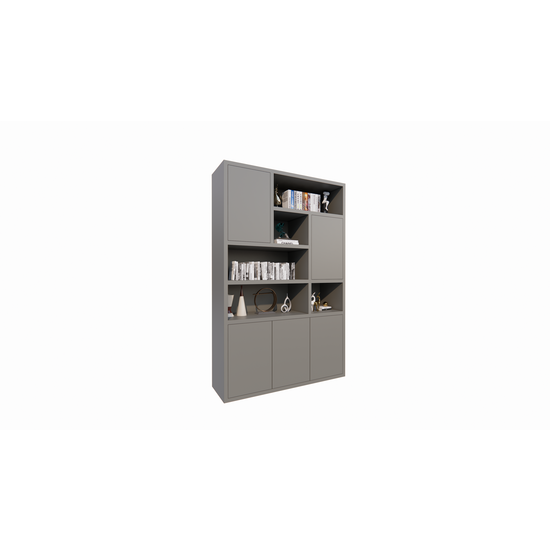 123schrank Bendigo Fächerschrank - 152x45x235H cm - 5 push-to-open Türen - 5 offene Fächer - 4cm Fachbodenstärke