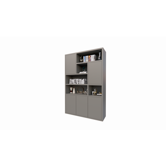 123schrank Bendigo Fächerschrank - 152x45x235H cm - 5 push-to-open Türen - 5 offene Fächer - 4cm Fachbodenstärke