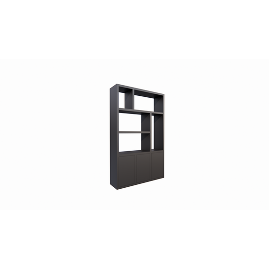 123schrank Abteilungs-/Raumteiler Bergen - 150x40x240H cm - 5cm Fachbodenstärke - 3 push-to-open Türen - offene Rückwand