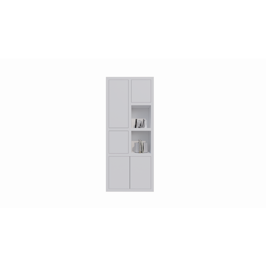 123schrank Bücherregal Mafra 01 - 100x40x240H cm - 6cm Fachbodenstärke - geschlossene Türen im Hängeschrank