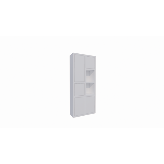 123schrank Bücherregal Mafra 01 - 100x40x240H cm - 6cm Fachbodenstärke - geschlossene Türen im Hängeschrank