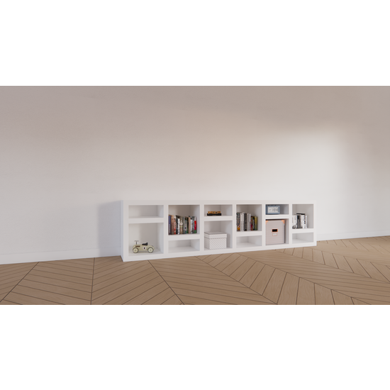 123schrank Beistelltisch/Kommode Prato 01 - 245x30x60H cm - 5cm Regalstärke - offene Regale Sideboard