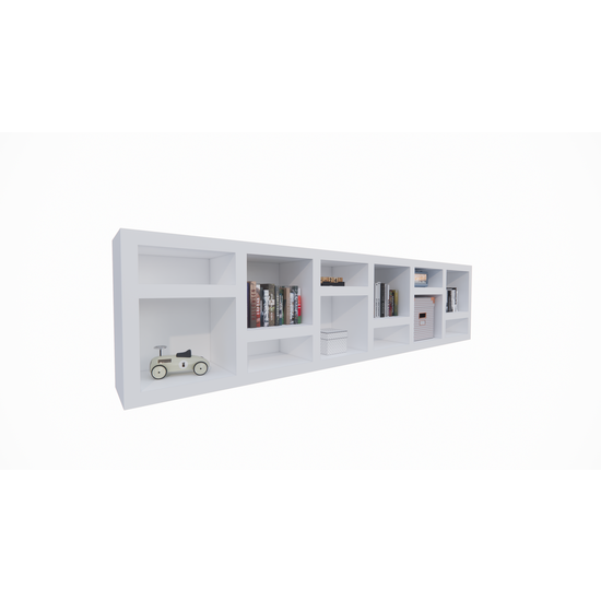 123schrank Beistelltisch/Kommode Prato 01 - 245x30x60H cm - 5cm Regalstärke - offene Regale Sideboard