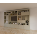 123schrank Regal Vasto - 400x40x240H cm - Cinewall- push to open Türen 5cm Bodenstärke