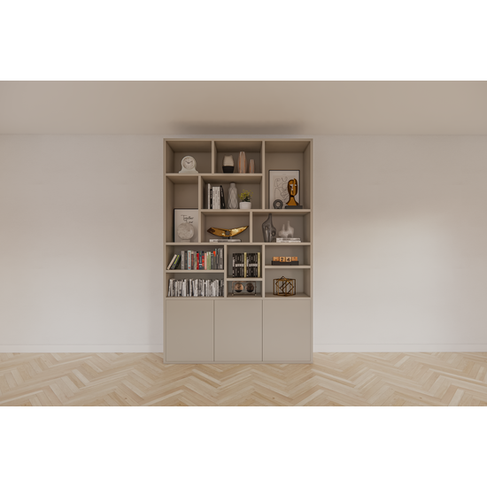 123schrank Fächerschrank Lecci - 180x40x271H cm - 3 Push-to-open-Türen - 3cm Fachbodenstärke