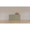 123schrank Rosetown Kommode - 180x40x90H cm - 6 Push-to-Open-Schubladen - schlankes Design