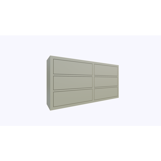 123schrank Rosetown Kommode - 180x40x90H cm - 6 Push-to-Open-Schubladen - schlankes Design