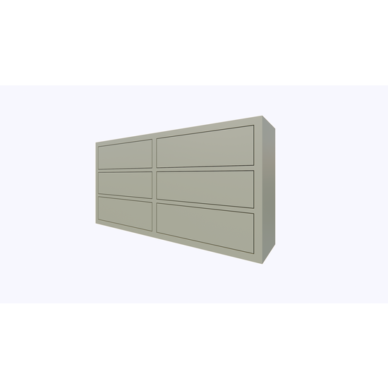 123schrank Rosetown Kommode - 180x40x90H cm - 6 Push-to-Open-Schubladen - schlankes Design