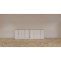 123schrank Sideboard Fernie - 260x50x90H cm - mit Eichenplatte - 8 Flügeltüren - 4 Schubladen