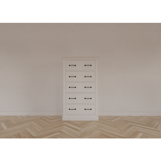 123schrank Kommode Crato - 70x35x130H cm - 5 Soft-Close-Schubladen