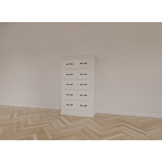 123schrank Kommode Crato - 70x35x130H cm - 5 Soft-Close-Schubladen