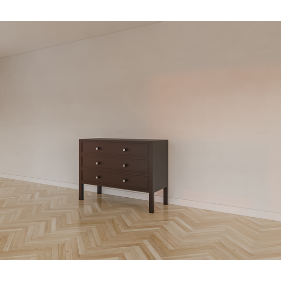 123schrank Kommode/Kommode - 120x50x90H cm - 3 Soft-Close-Schubladen - auf Beinen