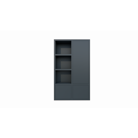 123schrank Lutose Fächerschrank - 130x40x220H cm - 3 push-to-open Türen - 3 offene Fächer - 5cm Bodenstärke