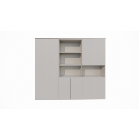 123schrank Colima Fächerschrank - 240x40x210H cm - 8 push-to-open Türen - 3cm Fachbodenstärke