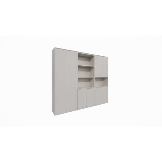 123schrank Colima Fächerschrank - 240x40x210H cm - 8 push-to-open Türen - 3cm Fachbodenstärke