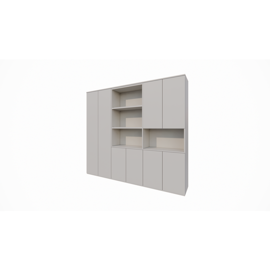 123schrank Colima Fächerschrank - 240x40x210H cm - 8 push-to-open Türen - 3cm Fachbodenstärke