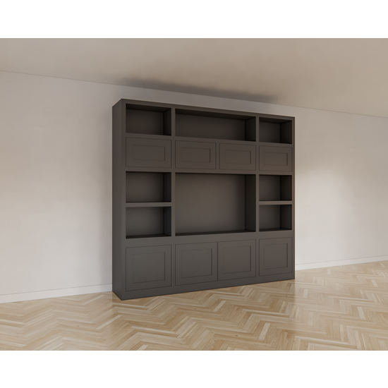 123schrank Atengo Fächerschrank - 250x45x230H cm - push-to-open Türen - offene Fächer