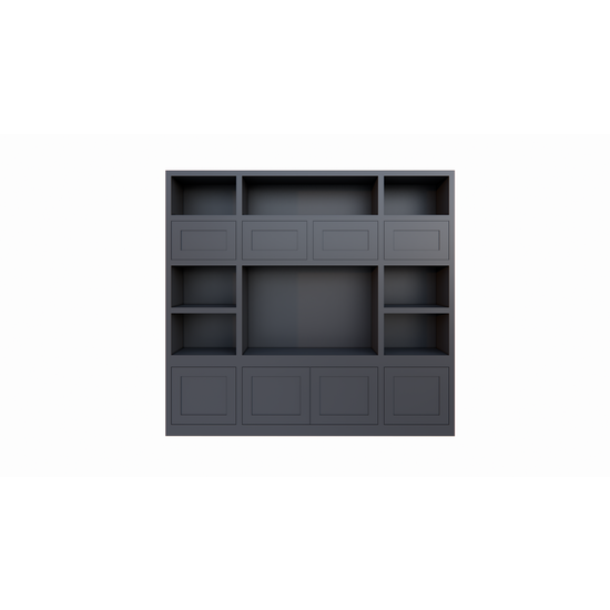 123schrank Atengo Fächerschrank - 250x45x230H cm - push-to-open Türen - offene Fächer