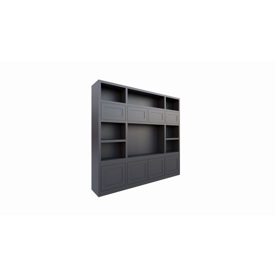 123schrank Atengo Fächerschrank - 250x45x230H cm - push-to-open Türen - offene Fächer