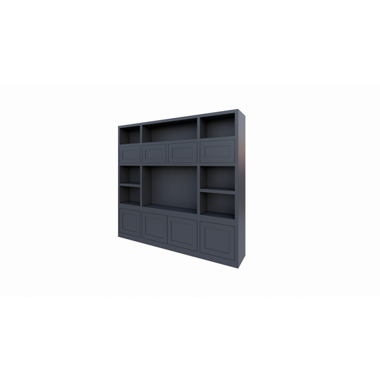 123schrank Atengo Fächerschrank - 250x45x230H cm - push-to-open Türen - offene Fächer