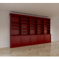 123schrank Bücherregal Mayto - 400x40x240H cm - push-to-open Türen - klassisch/gerade