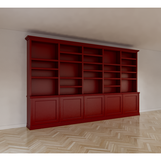 123schrank Bücherregal Mayto - 400x40x240H cm - push-to-open Türen - klassisch/gerade