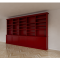 123schrank Bücherregal Mayto - 400x40x240H cm - push-to-open Türen - klassisch/gerade