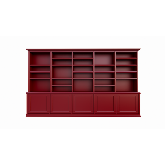 123schrank Bücherregal Mayto - 400x40x240H cm - push-to-open Türen - klassisch/gerade