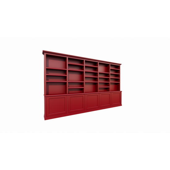 123schrank Bücherregal Mayto - 400x40x240H cm - push-to-open Türen - klassisch/gerade