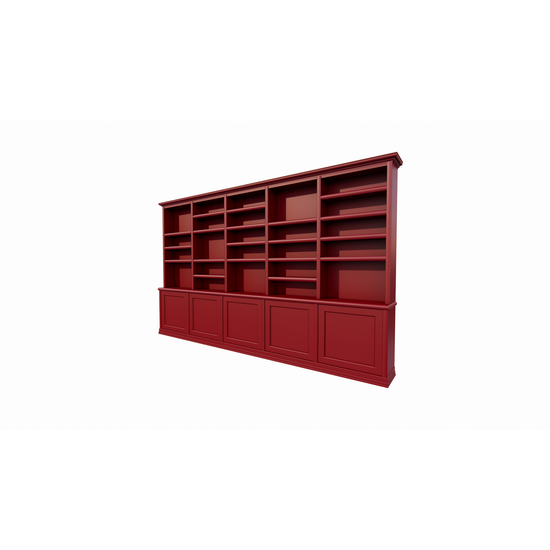 123schrank Bücherregal Mayto - 400x40x240H cm - push-to-open Türen - klassisch/gerade
