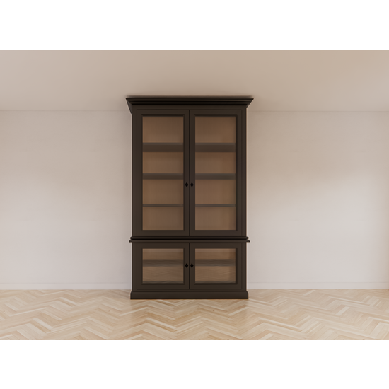 123schrank Idaho-Vitrine - 150x50x260H cm - Seiten aus Glas - Rückwand aus Eiche