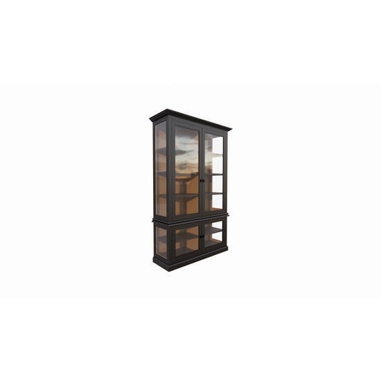 123schrank Idaho-Vitrine - 150x50x260H cm - Seiten aus Glas - Rückwand aus Eiche