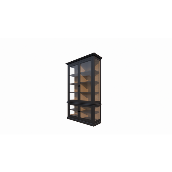 123schrank Idaho-Vitrine - 150x50x260H cm - Seiten aus Glas - Rückwand aus Eiche