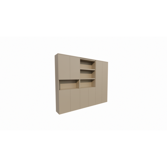 123schrank Huete Fachschrank - 300x40x240H cm - push-to-open Türen - 4 offene Fächer
