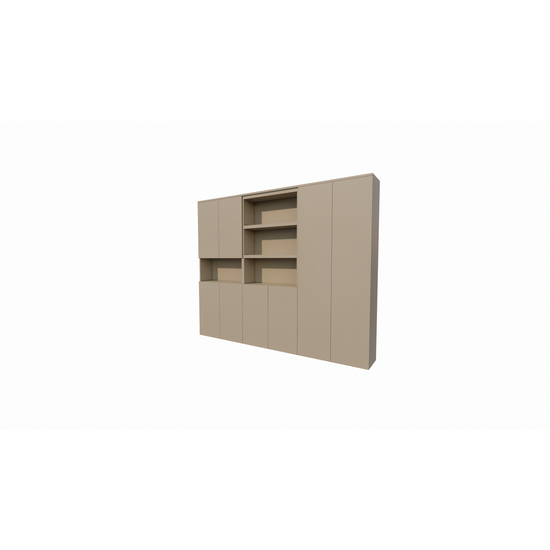 123schrank Huete Fachschrank - 300x40x240H cm - push-to-open Türen - 4 offene Fächer