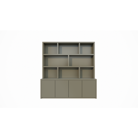 123schrank Fächerschrank Korsika - 230x40/20x240H cm - push-to-open Türen - flacher Oberschrank - 5cm Fachbodenstärke