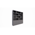 123schrank Regal Yukon - 227x50x240H cm - 5cm Regalstärke - schlankes Design - offene Regale - push to open Türen