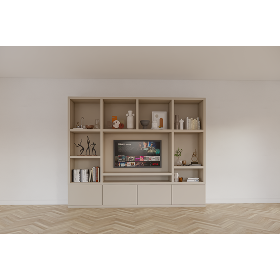 123schrank Jose Fachschrank - 300x40x240H cm - 4 push-to-open Türen