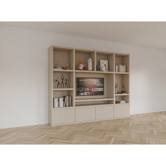 123schrank Jose Fachschrank - 300x40x240H cm - 4 push-to-open Türen