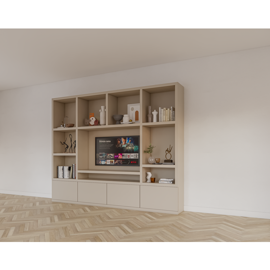 123schrank Jose Fachschrank - 300x40x240H cm - 4 push-to-open Türen