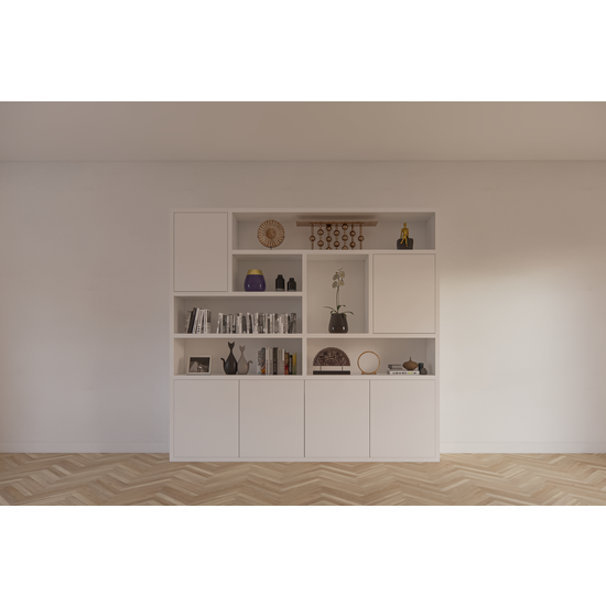 123schrank Pamplomaschrank - 250x35x235H cm - Fachbodenstärke 4cm - Türen zum Aufschieben