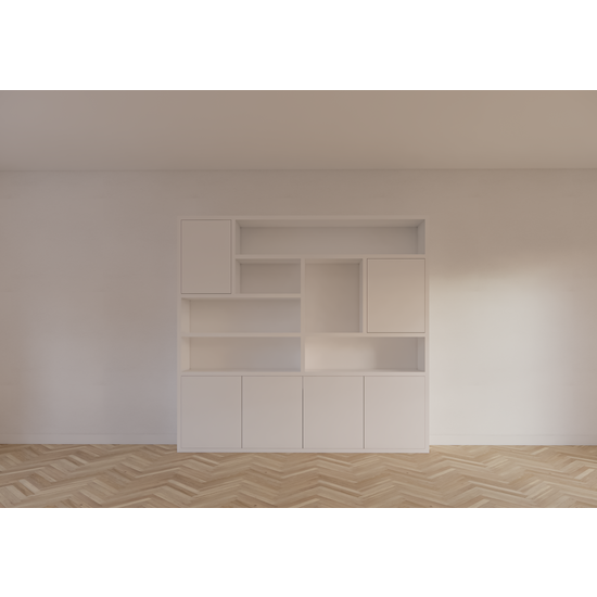 123schrank Pamplomaschrank - 250x35x235H cm - Fachbodenstärke 4cm - Türen zum Aufschieben