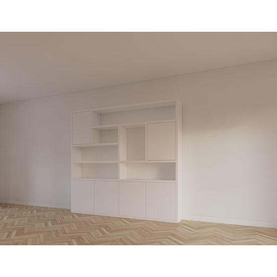 123schrank Pamplomaschrank - 250x35x235H cm - Fachbodenstärke 4cm - Türen zum Aufschieben