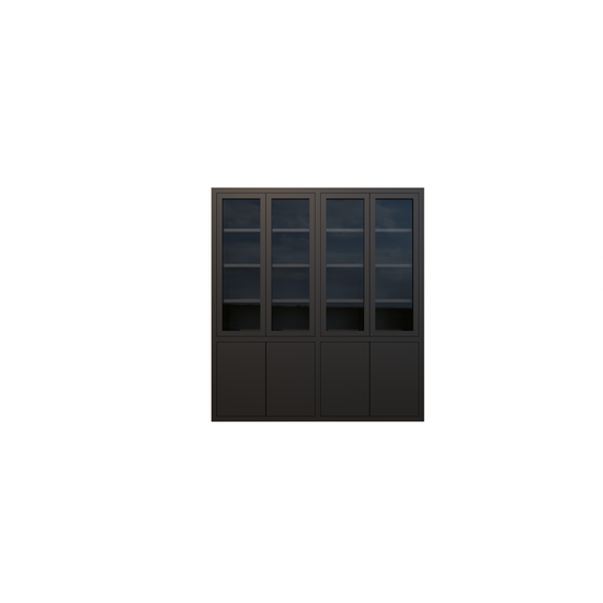 123schrank Bayonne Vitrine - 200x50x220H cm - Push-to-open Türen